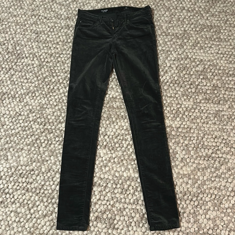 AG Forest Green Velvet Jeans